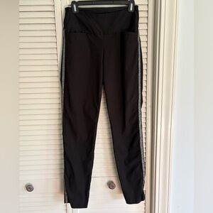 Swing Control Black Pants with silver side stripe